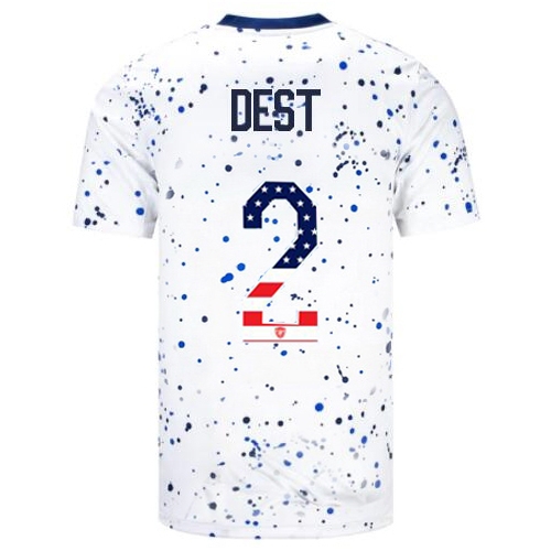 USA Sergino Dest 2023 White Men's Soccer Jersey Independence Day