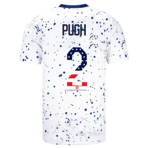 USA Mallory Pugh 2023 White Men's Soccer Jersey Independence Day