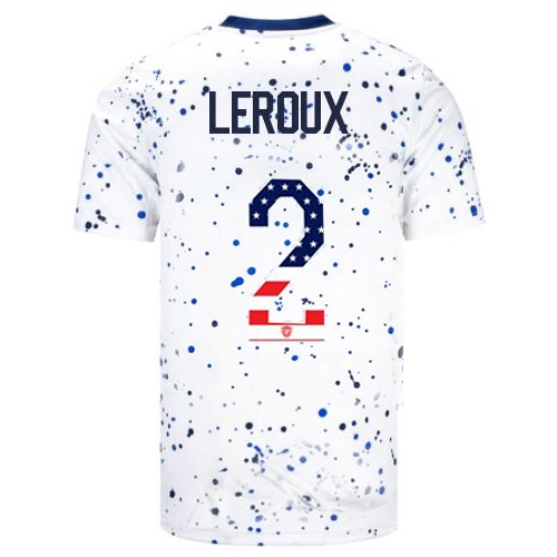 USA Sydney Leroux 2023 White Men's Soccer Jersey Independence Day