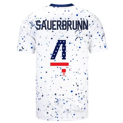 USA Becky Sauerbrunn 2023 White Men's Soccer Jersey Independence Day