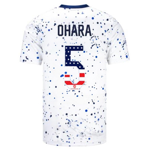 USA Kelley O'hara 2023 White Men's Soccer Jersey Independence Day