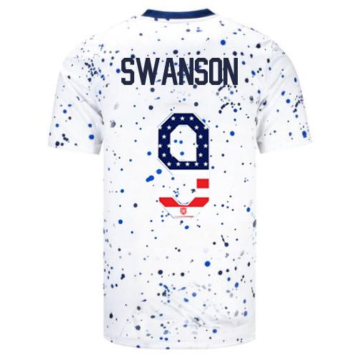 USA Mallory Swanson 2023 White Men's Soccer Jersey Independence Day