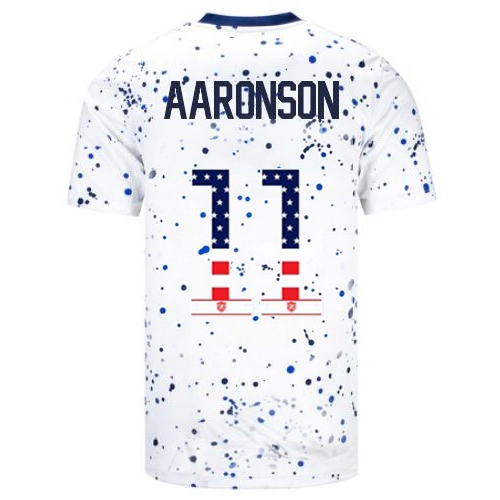 USA Brenden Aaronson 2023 White Men's Soccer Jersey Independence Day