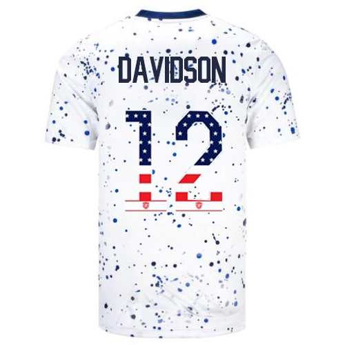 USA Tierna Davidson 2023 White Men's Soccer Jersey Independence Day