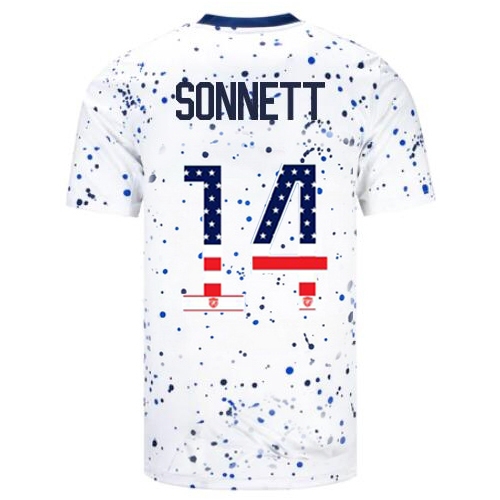 USA Emily Sonnett 2023 White Men's Soccer Jersey Independence Day