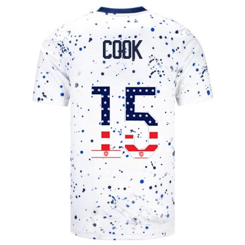 USA Alana Cook 2023 White Men's Soccer Jersey Independence Day