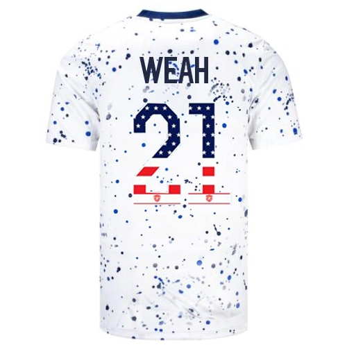 USA Tim Weah 2023 White Men's Soccer Jersey Independence Day