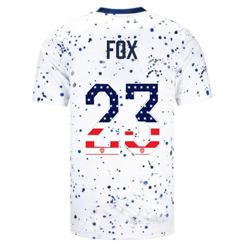 USA Emily Fox 2023 White Men's Soccer Jersey Independence Day