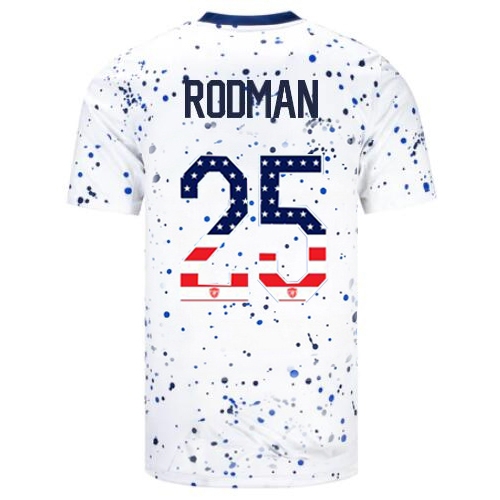 USA Trinity Rodman 2023 White Men's Soccer Jersey Independence Day