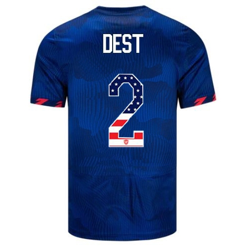 USA Sergino Dest 2023 Blue Men's Soccer Jersey Independence Day