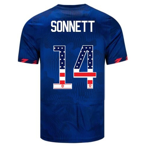 USA Emily Sonnett 2023 Blue Men's Soccer Jersey Independence Day