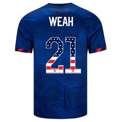 USA Tim Weah 2023 Blue Men's Soccer Jersey Independence Day