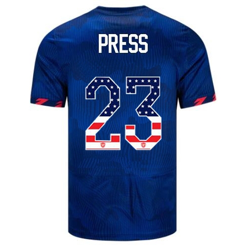 USA Christen Press 2023 Blue Men's Soccer Jersey Independence Day