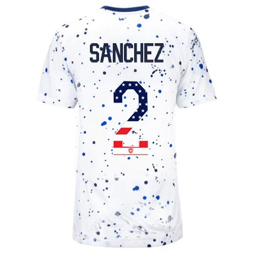 USA Ashley Sanchez 2023 White Women's Soccer Jersey Independence Day