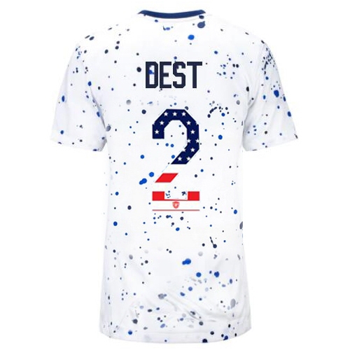 USA Sergino Dest 2023 White Women's Soccer Jersey Independence Day