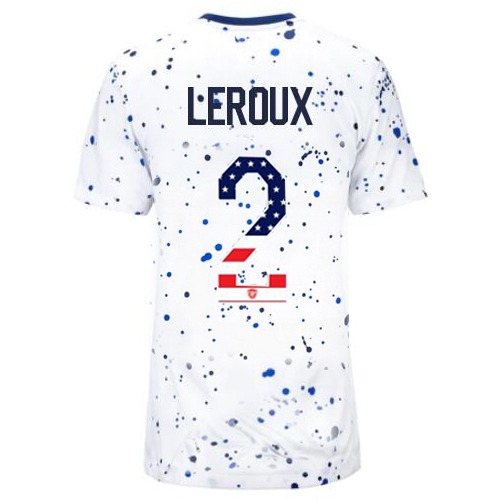 USA Sydney Leroux 2023 White Women's Soccer Jersey Independence Day