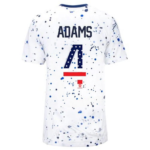 USA Tyler Adams 2023 White Women's Soccer Jersey Independence Day