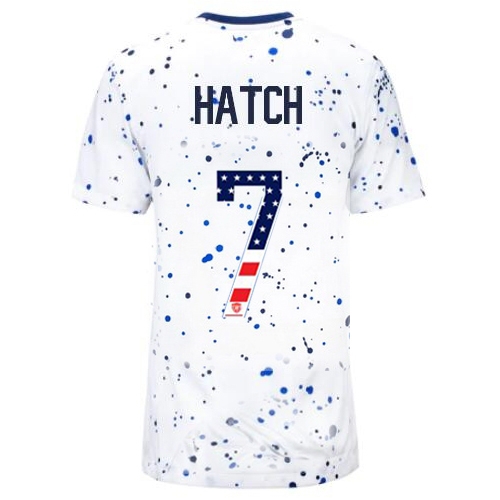 USA Ashley Hatch 2023 White Women's Soccer Jersey Independence Day