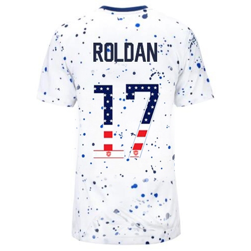 USA Cristian Roldan 2023 White Women's Soccer Jersey Independence Day