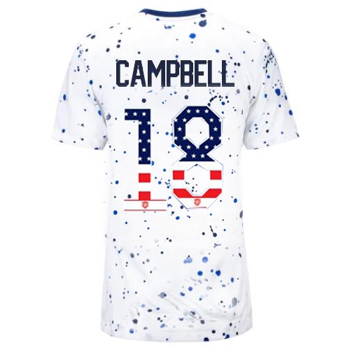 USA Jane Campbell 2023 White Women's Soccer Jersey Independence Day