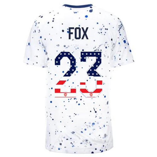 USA Emily Fox 2023 White Women's Soccer Jersey Independence Day