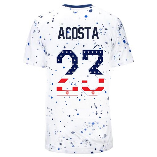 USA Kellyn Acosta 2023 White Women's Soccer Jersey Independence Day