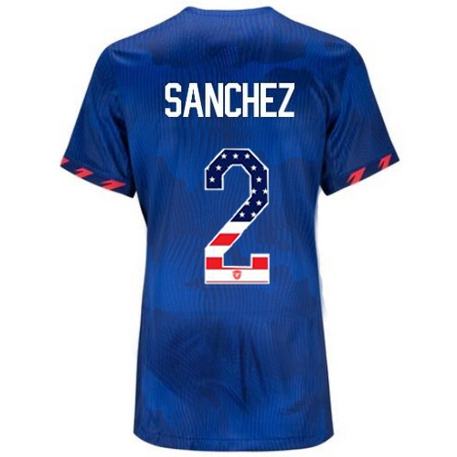 USA Ashley Sanchez 2023 Blue Women's Soccer Jersey Independence Day