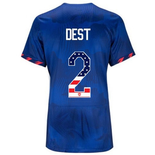 USA Sergino Dest 2023 Blue Women's Soccer Jersey Independence Day