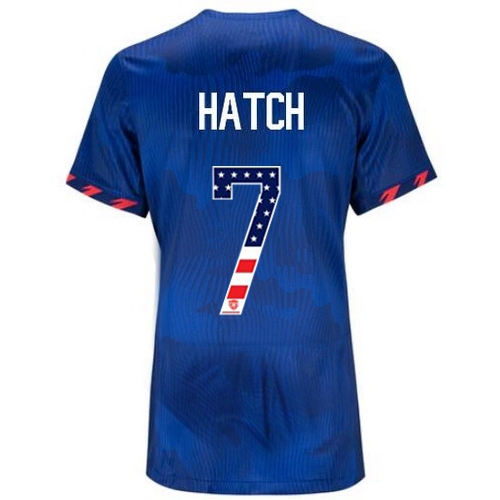 USA Ashley Hatch 2023 Blue Women's Soccer Jersey Independence Day