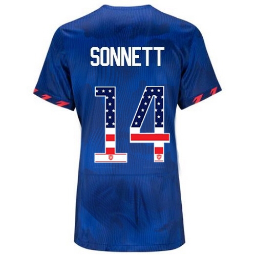 USA Emily Sonnett 2023 Blue Women's Soccer Jersey Independence Day