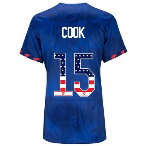 USA Alana Cook 2023 Blue Women's Soccer Jersey Independence Day