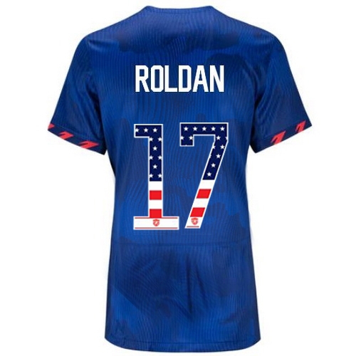 USA Cristian Roldan 2023 Blue Women's Soccer Jersey Independence Day