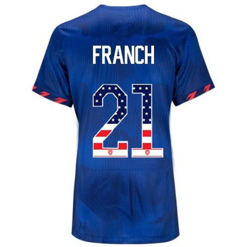 USA Adrianna Franch 2023 Blue Women's Soccer Jersey Independence Day