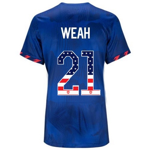 USA Tim Weah 2023 Blue Women's Soccer Jersey Independence Day