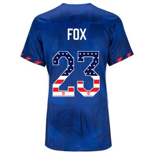 USA Emily Fox 2023 Blue Women's Soccer Jersey Independence Day