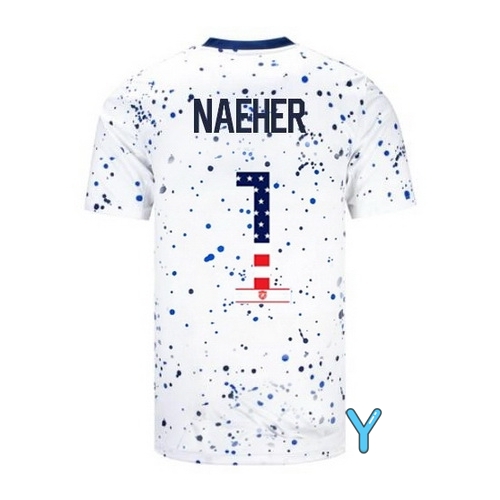 USA Alyssa Naeher 2023 White Youth Soccer Jersey Independence Day