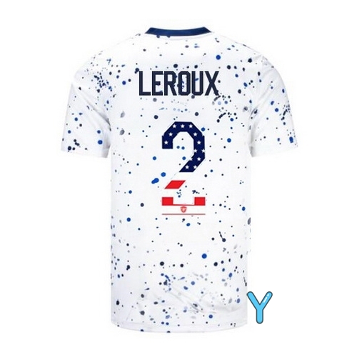 USA Sydney Leroux 2023 White Youth Soccer Jersey Independence Day