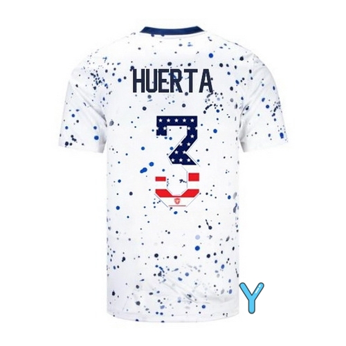 USA Sofia Huerta 2023 White Youth Soccer Jersey Independence Day