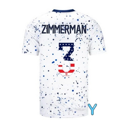 USA Walker Zimmerman 2023 White Youth Soccer Jersey Independence Day