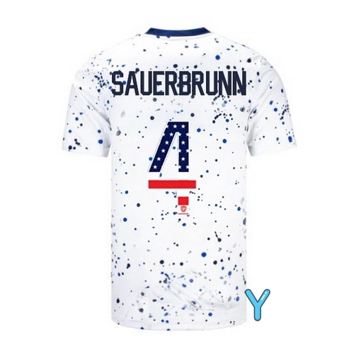 USA Becky Sauerbrunn 2023 White Youth Soccer Jersey Independence Day