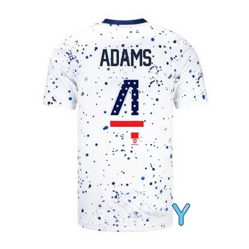 USA Tyler Adams 2023 White Youth Soccer Jersey Independence Day