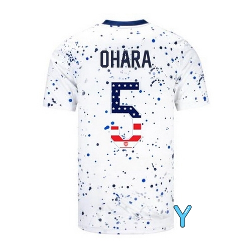 USA Kelley O'hara 2023 White Youth Soccer Jersey Independence Day