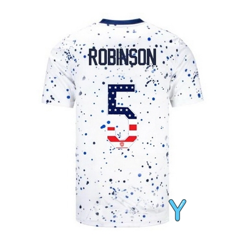 USA Antonee Robinson 2023 White Youth Soccer Jersey Independence Day