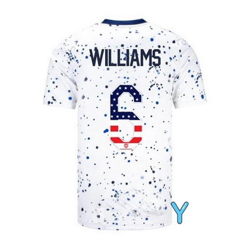 USA Lynn Williams 2023 White Youth Soccer Jersey Independence Day