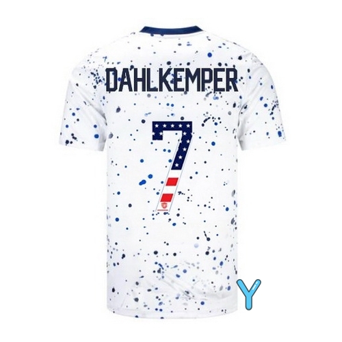 USA Abby Dahlkemper 2023 White Youth Soccer Jersey Independence Day