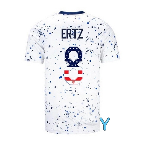 USA Julie Ertz 2023 White Youth Soccer Jersey Independence Day