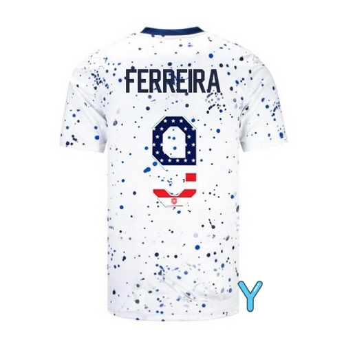 USA Jesus Ferreira 2023 White Youth Soccer Jersey Independence Day