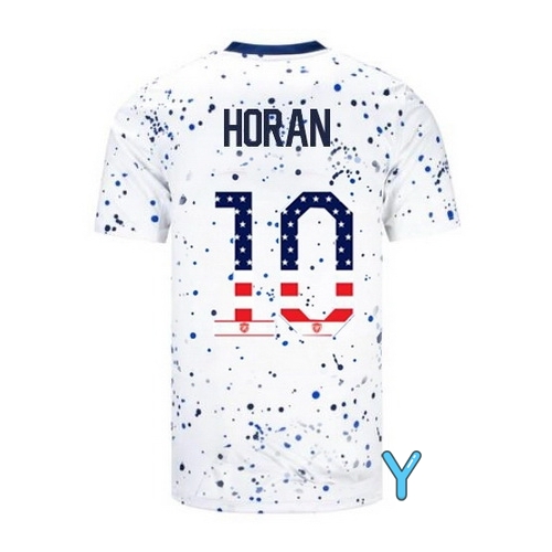 USA Lindsey Horan 2023 White Youth Soccer Jersey Independence Day