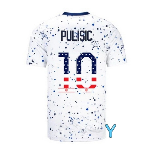 USA Christian Pulisic 2023 White Youth Soccer Jersey Independence Day