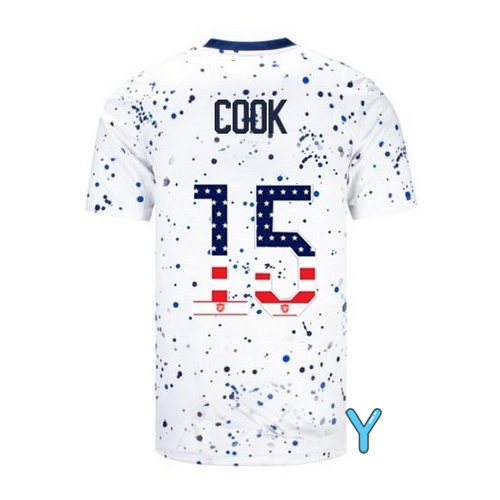 USA Alana Cook 2023 White Youth Soccer Jersey Independence Day